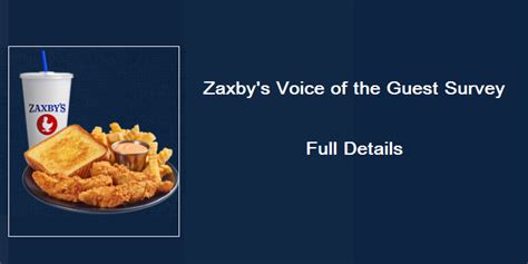 zaxbyslistens.com survey|Zaxbys Voice of the Guest Survey